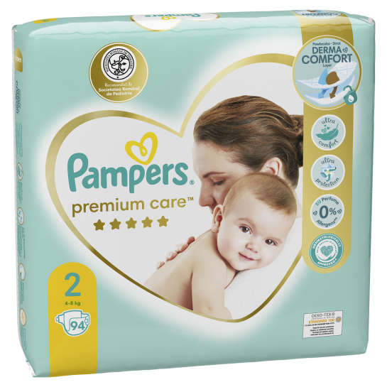 Pampers 2 premium care 4-8kg, 94 bucăti