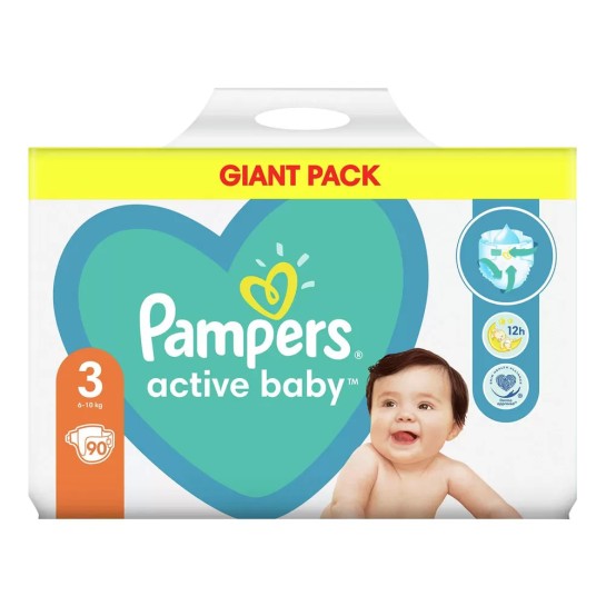 Pampers 3 active baby 6-10kg, 90 bucăti