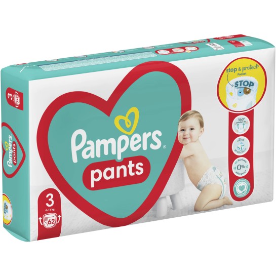 Pampers 3 pants midi 6-11kg, 62 bucăti