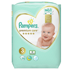 Pampers 3 premium care 5-9kg, 20 bucati