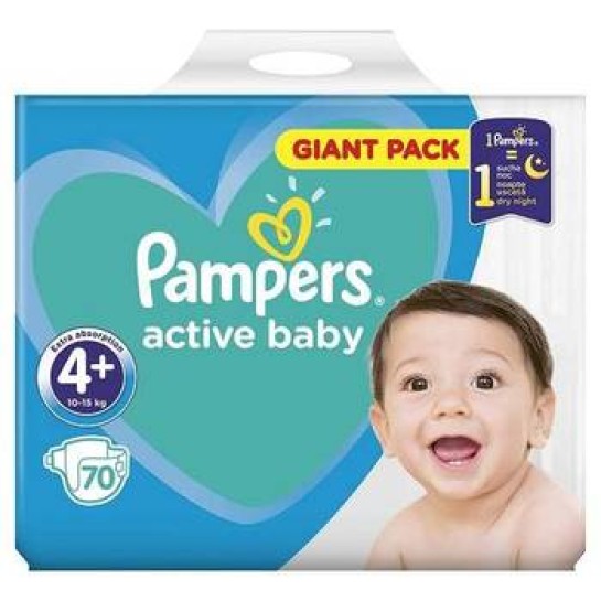 Pampers 4 active baby 10-15kg, 70 bucăti