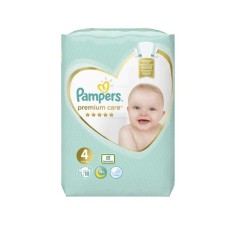 Pampers 4 premium care 9-14kg, 18 bucati