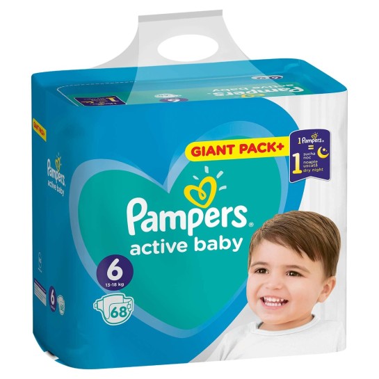 Pampers 6 active baby 13-18kg, 68 bucăti