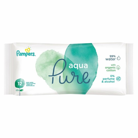 Pampers servetele umede aqua pure, 12 bucăti
