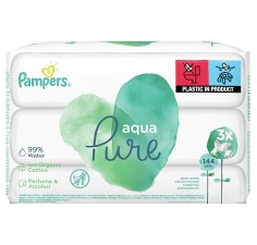 Pampers servetele umede aqua pure, 3 x 48 bucati