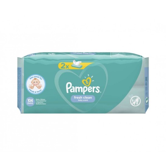 Pampers servetele umede fresh clean duo, 2 x 52 bucăti