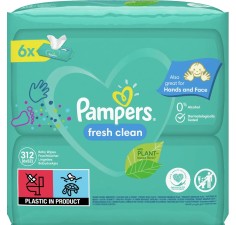 Pampers servetele umede fresh clean rezerva, 6 x 52 bucati