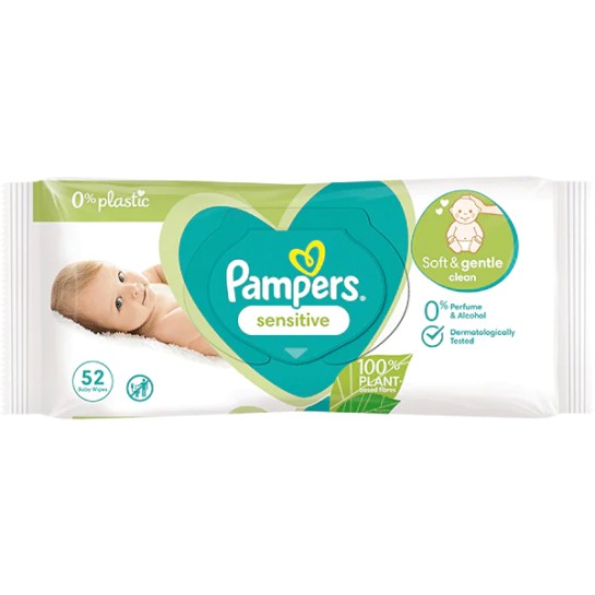 Pampers servetele umede sensitive, 52 bucăti