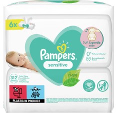 Pampers servetele umede sensitive, 6 x 52 bucati