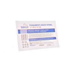 Pansament adeziv steril, 10cm x 15cm, Minut