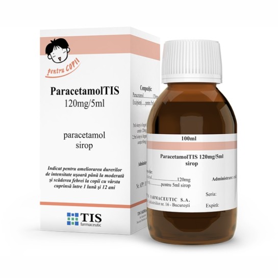 Paracetamol, sirop, 120mg/5ml, flacon 100 ml, Tis