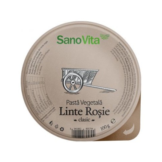 Pastă vegetală din linte rosie 100g, SanoVita