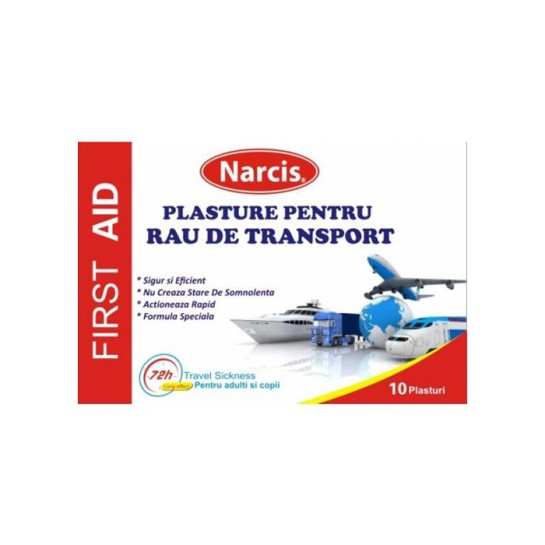 Plasturi pentru rău de transport, 10 bucăti, Narcis