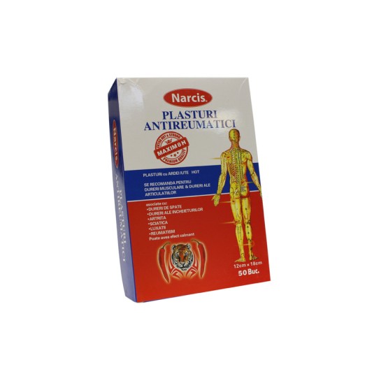 Plasturi antireumatici, 12cm x 18cm, hot&strong, Narcis
