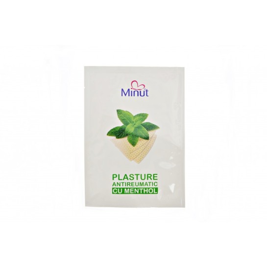 Plasturi antireumatici mentol, 12cm x 18cm, Minut