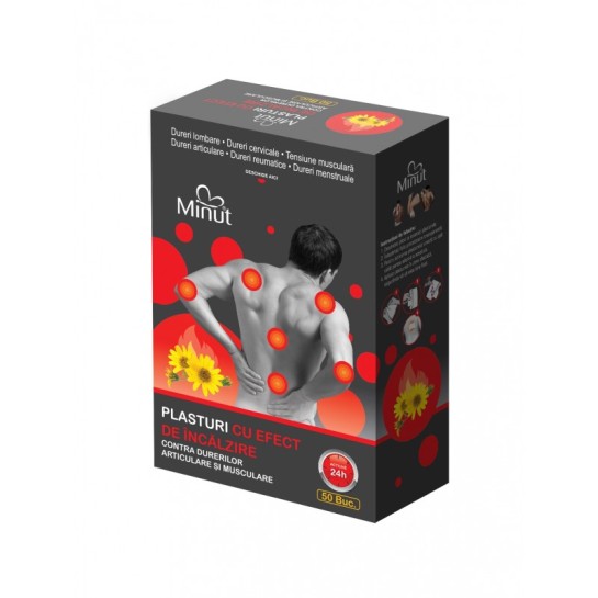 Plasturi arnica cu efect de incălzire, 9cm x 14cm, Minut