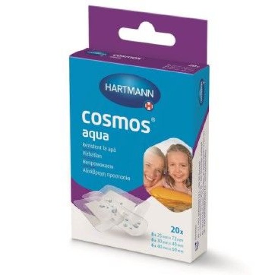 Cosmos Aqua, Plasturi transparenti, 20 bucati, Hartmann