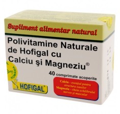 Polivitamine naturale cu Calciu si Magneziu, 40 comprimate, Hofigal