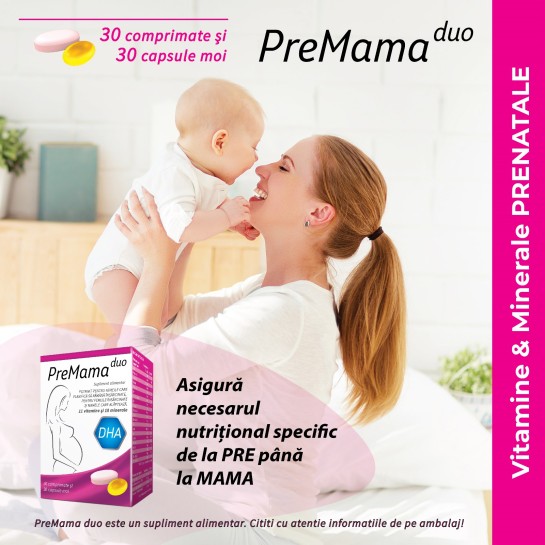 Premama Duo, 30 comprimate + 30 capsule moi, Alkaloid