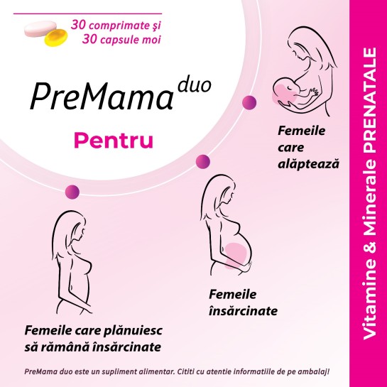 Premama Duo, 30 comprimate + 30 capsule moi, Alkaloid