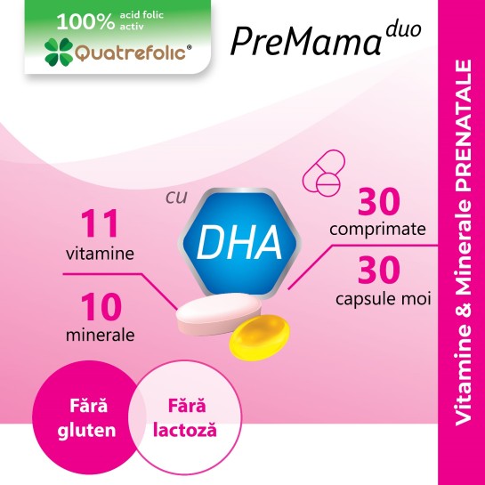 Premama Duo, 30 comprimate + 30 capsule moi, Alkaloid