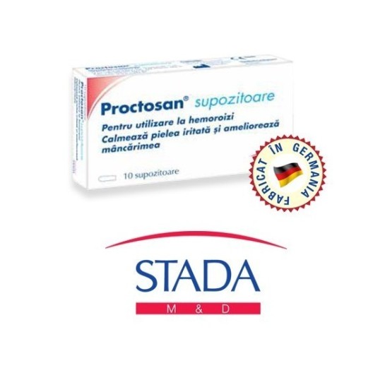 Proctosan forte, 10 supozitoare, Stada