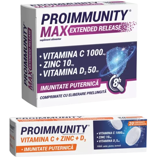 Proimmunity max extended release 30 comprimate + proimmunity 20 comprimate effervescente Pachet Promotional