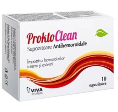 ProktoClean supozitoare antihemoroidale, 10 bucati, Viva Pharma
