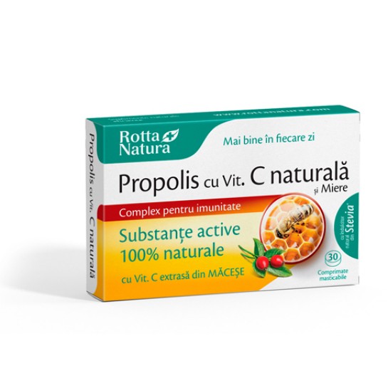 Propolis + Vitamina C naturală + Miere, 30 capsule, Rotta Natura