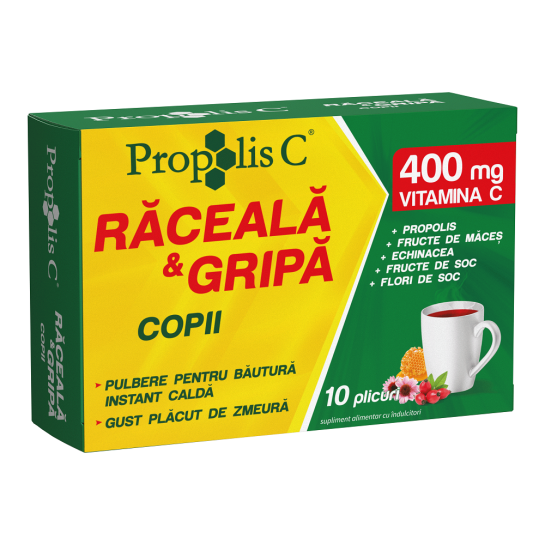 Propolis C răceala si gripa kids, 10 plicuri, Fiterman Pharma