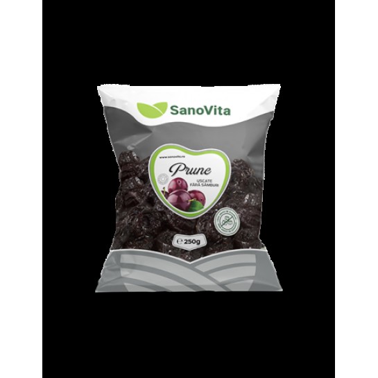 Prune uscate fără samburi 250g, SanoVita