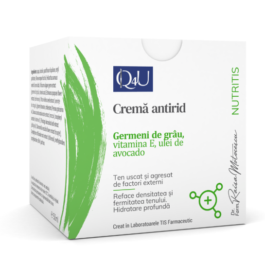Q4U Cremă antirid cu germeni de grau, 50 ml, Tis
