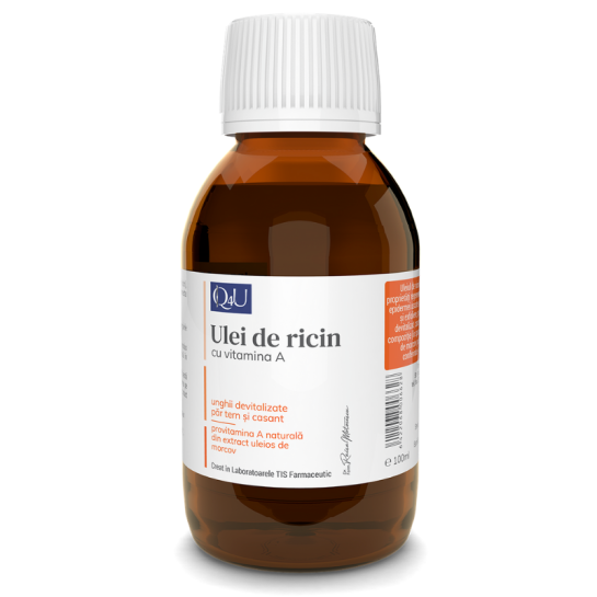 Q4U Ulei de ricin cu Vitamina A, 100 ml, Tis