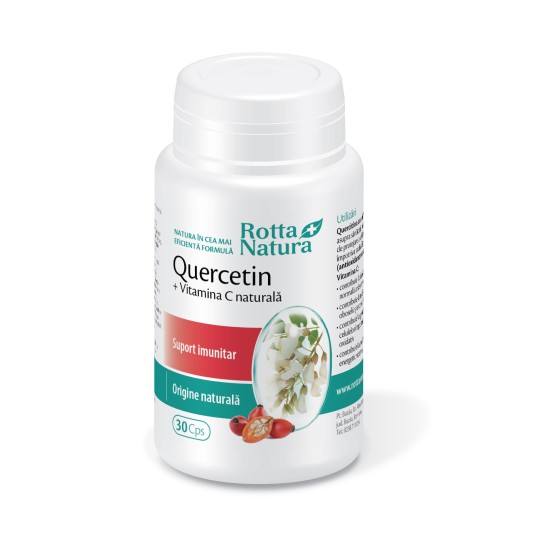 Quercetin + Vitamina C naturală, 30 capsule, Rotta Natura