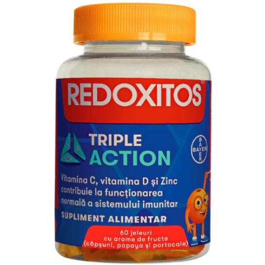 Redoxitos Triple Action, jeleuri cu Vitamina C, 60 bucăti, Bayer