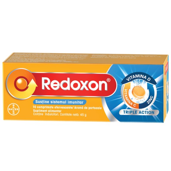 Redoxon triple action Vitamina C, D si Zinc, 10 comprimate efervescente