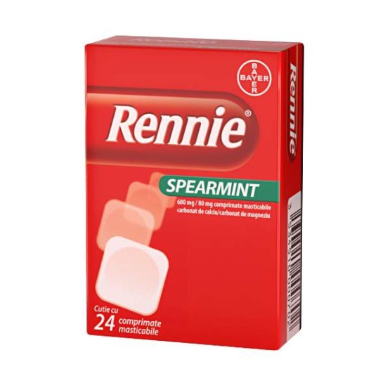 Rennie spearmint, 24 comprimate masticabile