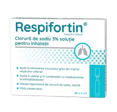 Respifortin Clorura de sodiu 3% solutie pentru inhalatii, 20 fiole, Zdrovit