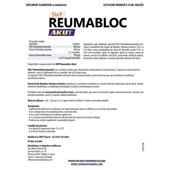 Reumabloc Akut, 30 plicuri, Sun Wave Pharma 