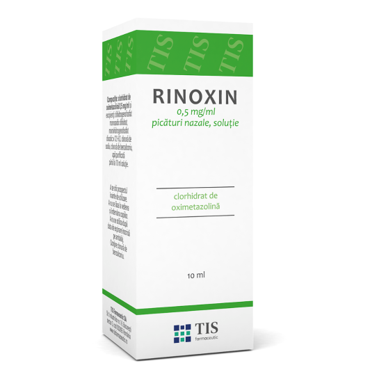 Rinoxin 0,5mg/ml, picaturi nazale, 10ml, Tis