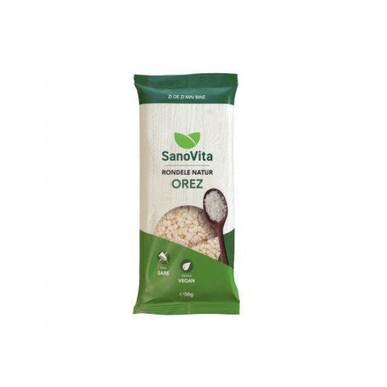 Rondele simple din orez expandat 56g, SanoVita