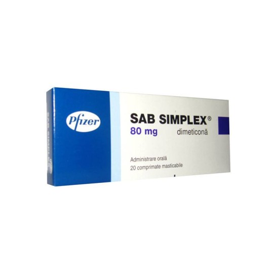 Sab simplex, 80mg, comprimate masticabile, Pfizer