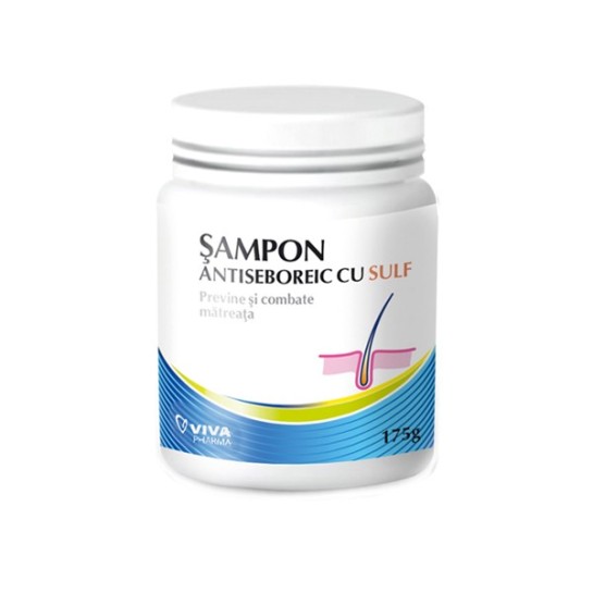 Sampon antiseboreic cu sulf, 175 g, Viva Pharma