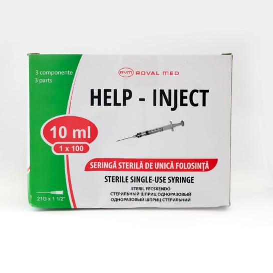Seringă de unică folosintă 10ml cu ac, Roval Med