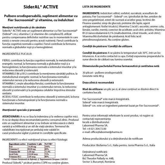 Sideral Active, 30 plicuri, Labormed