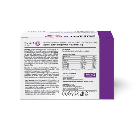 Sideral Folic, 20 plicuri, Labormed