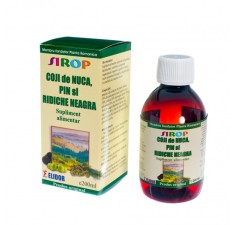 Sirop coji de nuca + pin + ridiche neagra, 200ml, Elidor