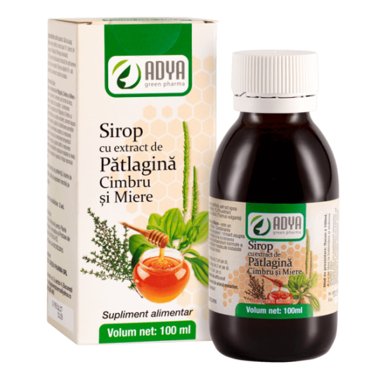 Sirop cu extract de Pătlagină, Cimbru si Miere, 100 ml