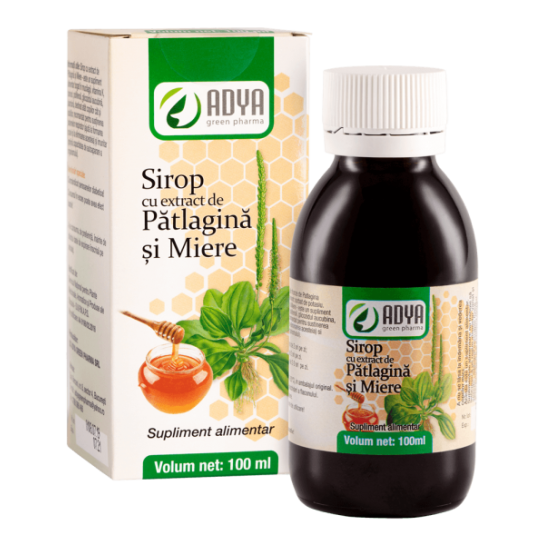 Sirop cu extract de Pătlagină si Miere, 100 ml
