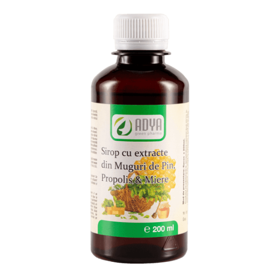Sirop cu extracte din muguri de pin, propolis si miere, 200 ml, Adya Green Pharma 